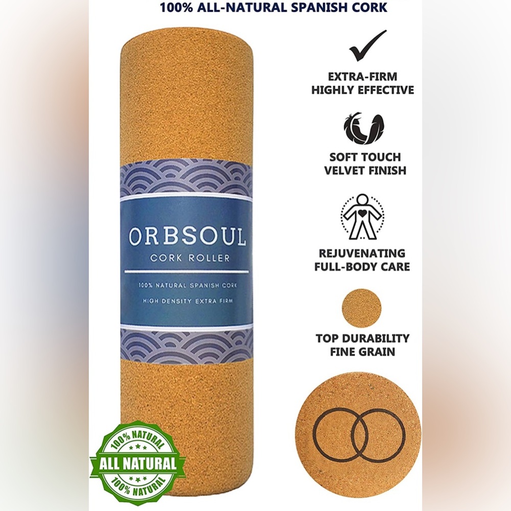 Orbsoul Natural Cork Massage Roller - Picture 2 of 6